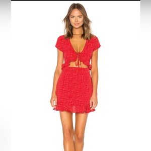 Superdown Red Polka Dot Dress